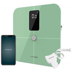 Cecotec Bilancia da Bagno Intelligente Surface Precision 10400 Smart Healthy Vision Green. Misurazione di Bioimpedenza, App, 15 Parametri