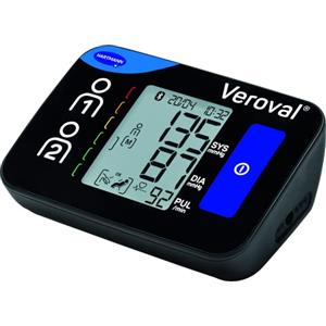 Veroval Compact + Braccio Misuratore di Pressione Arteriosa da Braccio, Fibrillazione Atriale, Battito Cardiaco Irregolare, Sistema Automatico di Tripla Misurazione, Bluetooth