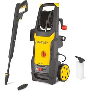 Stanley Idropulitrice SXPW24B, ad Alta Pressione, ad Acqua Fredda, per Auto ed Esterni Casa, con Avvolgitubo Statico, Pressione max. 170 bar, Portata max 500 l/h, Assorbimento 2400 W