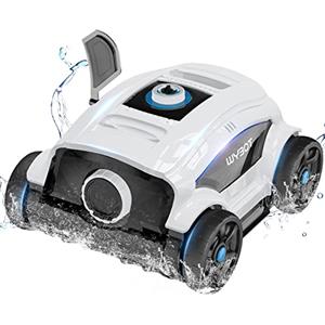 WYBOT Robot per Piscina 130 Minuti di Funzionamento Autonomo, Aspirapolvere per Piscina a Batteria con Double Motore, Pulitore per Piscina Fuori Terra/Piscina Interrate a Fondo Piatto Fino a 100 m²