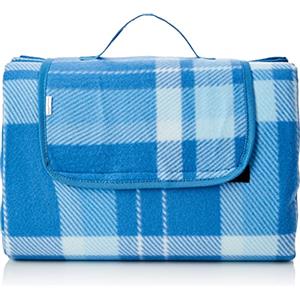 Amazon Basics - Accessori da viaggio- Coperta da viaggio picnic con retro impermeabile, 175 x 200 cm, Blu