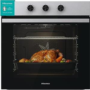 Hisense BI61111AX Forno Multifunzione Termoventilato, Cavità XXL 77L, 12 Funzioni, Pulizia Acqua Clean, Classe A, Timer di Fine Cottura, Preriscaldamento Rapido, Funzione Pizza 300 °C, Cottura AirFry