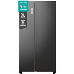 Hisense RS711N4AFE Frigorifero Side by Side, Grande capactià 550 litri, Nero, Total No Frost, Convert active zone, Classe E, Motore Inverter, Controllo Elettronico Touch, Cassetto Fresh Crisper