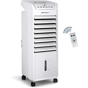 Orbegozo AIR46 Climatizzatore evaporativo 3 in 1, 3 velocità, Timer, accumulatori di Freddo, Serbatoio 6 l, Telecomando, Silenzioso, Plastica/Metallo, Bianco