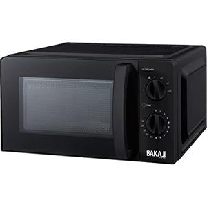 Bakaji Forno Fornetto a Microonde Elettrico Capacità 20 Lt Potenza 700W 6 Livelli di Potenza Cottura Regolabili Timer Fino a 30 min con Campanello Vassoio Interno Girevole + Luce (Black)