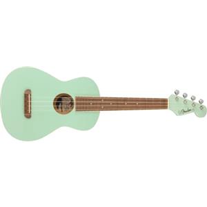 Fender Ukulele Tenore Avalon per Adulti e Bambini, Costruzione in Legno di Tiglio, Tastiera in Noce, Paletta Fender Stratocaster Classica, in Verde Surf