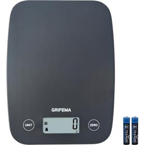 GRIFEMA GA2004 Bilancia da cucina con display LCD, bilancia alimentare multifunzione 5 kg (1 g esatto) per cuocere al forno e cucinare, 2 batterie incluse