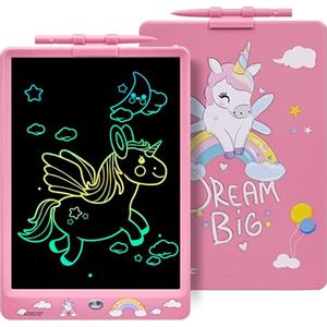 DYNASONIC (DYNA-PM Unicorno) Tablet LCD a colori da 10 pollici per bambini Lavagna magnetica. Giocattolo educativo. Regalo per bambini. Lavagna per bambini 2 3 4 5 6 7 8 9 anni