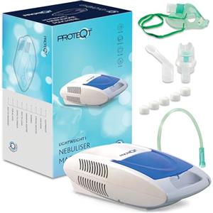 PROTEQT Nebulizzatore Aerosol, Macchina Aerosol Adatta per Adulti e Bambini, Trattamento Rapido, Ottima per Allergie, Raffreddori e Affezioni Respiratorie, Portatile, Basso Rumore