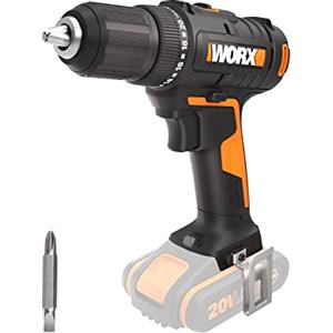 WORX WX108.9 Trapano avvitatore a batteria 20 V - Avvitatore multiuso per foratura e viti per vari materiali - 2 marce e regolazione della coppia 20 + 1 fino a 45 Nm, senza batteria e caricatore