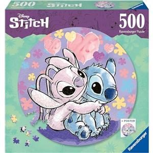 Ravensburger - Puzzle Disney Stitch per Adulti, 500 Pezzi, Collezione Circolare, Idea Regalo per Lei o Lui, Forma Rotonda 52x52cm