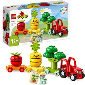 LEGO 10982 DUPLO My First Il Trattore di Frutta e Verdura, Gioco Impilabile per Neonati e Bambini da 1,5 a 3 Anni, Giochi Educativi per l'Apprendimento Precoce