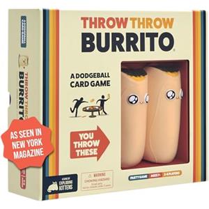 Exploding Kittens Throw Throw Burrito Card Games for Adults Teens & Kids, A Dodgeball Card Game, Lingua Inglese