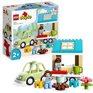 LEGO DUPLO Town Casa su Ruote, Set da Campeggio con Mattoncini Grandi e Figure, Macchina Giocattolo per Bambina e Bambino dai 2 Anni, Giochi Educativi 10986