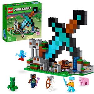 LEGO Minecraft L'Avamposto della Spada Giocattolo da Costruire con Figure di Creeper, Soldato, Guerriero Guardiano e Scheletro, Giochi per Bambini e Bambine da 8 Anni, Idea Regalo di Compleanno 21244