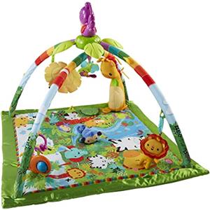 Fisher-Price Palestrina Neonato del Tucano, Palestrina con Luci, Musica e Personaggi, Ripiegabile, Tappetino Lavabile in Lavatrice, Regalo Bambini 0+ Mesi, Esclusivo Amazon, GXC35