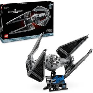 LEGO Star Wars TIE Interceptor, Modellino da Costruire di Starfighter Ultimate Collector Series con Espositore, Minifigure e Mattoncino del 25 Anniversario, Regalo per Adulti, Collezione UCS 75382