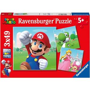 Ravensburger - Puzzle Super Mario, Idea Regalo per Bambini 5+ Anni, Gioco Educativo e Stimolante, 3 Puzzle da 49 Pezzi