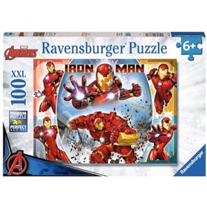 Ravensburger - Puzzle 100 Pezzi XXL Marvel Iron Man, Idea Regalo per Bambini 6+ Anni, Gioco Educativo e Stimolante