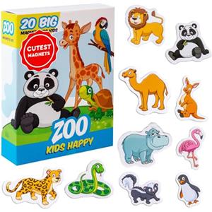 MAGDUM 20 GRANDI Animali Felici ZOO Calamite Frigorifero - Giocattolo Bambini 3 anni - Giochi Magnetici