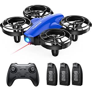 Tomzon A24 Mini Drone per Bambini, Drone Telecomandato con 3 Batterie 24 Min di Volo, Battle Drone Giocattolo per Principianti, Quadricottero con 360°Protezione, Modalità Lancio/3D Flip/Rotazione, Blu