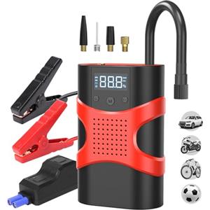 blayram Pacchetto di avviamento 4-in-1, avviatore per batteria auto da 1800A con compressore d'aria da 150 PSI (8,5 L di benzina/7,0 L di diesel), power bank da 14800 mAh con display digitale