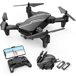 Holy Stone DEERC D20 Mini Drone per bambini con 720P HD FPV Fotocamera Telecomando Giocattoli Regali per Ragazzi Ragazze con Altitude Hold, Modalità Headless, Regolazione Velocità, 3D Flips 2 Batterie, Nero