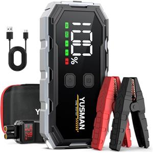 YUSMAN Booster Avviamento Auto - 4000A Portatile Avviatore Batteria Auto per 12V (fino a 7.0L Gas/5.5L Diesel), Avviatore di Emergenza, LED, QC3.0,Starter Batteria Auto