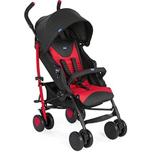 Chicco Echo Passeggino Leggero Pieghevole da 0 Mesi a 22 kg, Passeggino Reclinabile e Compatto con Manicotto Paracolpi, Posizione Nanna, Chiusura a Ombrello, Capote Trasformabile - Rosso