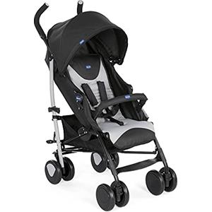 Chicco Echo Passeggino Leggero Pieghevole Da 0 Mesi A 22 Kg, Passeggino Reclinabile E Compatto Con Manicotto Paracolpi, Chiusura A Ombrello, Capote Trasformabile, Grigio, ‎84 x 47 x 106 cm, 7.6 Kg