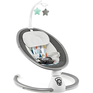 COSTWAY Sdraietta Elettrica Neonati 0-6 Mesi, Sedia a Dondolo Automatico per Bambini, con 12 Melodie, Cuscino, 2 Giocattoli, Regolabile in 5 Velocità, per Bambini 0-6 Mesi, Fino a 9 kg (Grigio)