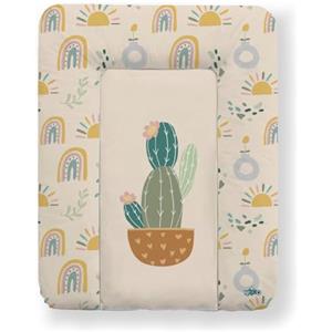 Kikido Materassino Fasciatoio 70x50 - Cactus - Cuscino Fasciatoio Lavabile per Cambio Pannolino - Materasso Fasciatoio Neonato per Cassettiera Impermeabile 50x70 - Universale