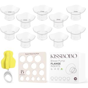 KISSBOBO 10PCS Inserti Di Flangia 13/15/17/19/21mm per Flangia Della Maggior Parte Delle Pompe, Inserti Senza BPA, Compatibili MomcozyS9/S10/S12/Bellababy/Jheppbay/Kissbobo Tiralatte