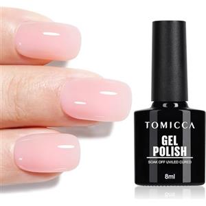 TOMICCA - Smalto gel UV per unghie, beige rosato, 8 ml, smalto per lampada UV o LED, per manicure