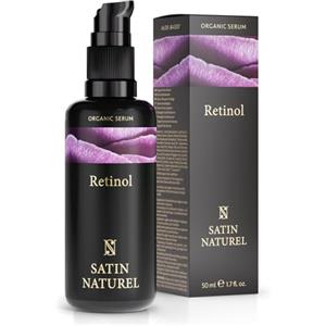 SatinNaturel Retinolo Viso con Acido Ialuronico Viso e Niacinamide 50ml, Siero Viso Antirughe con Aloe Vera Bio per Pelli Sensibili, Siero Retinolo Viso - Retinol Serum - Siero Antirughe Viso Donna Satin Naturel