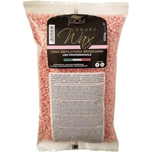 JaDy - Cera Brasiliana Professionale Perle Di Cera Depilatoria Brasiliana Ceretta Brasiliana Cera Indolore Cera Depilatoria Senza Strisce Cera 1kg 1000 grammi Rosa titanio rosa