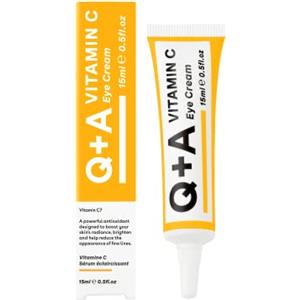 Q+A Crema per gli occhi con vitamina C, una combinazione di vitamina C, estratto di ciliegia e glicogeno, rivitalizza la pelle sensibile e idrata e antiossidanti, 15 ml