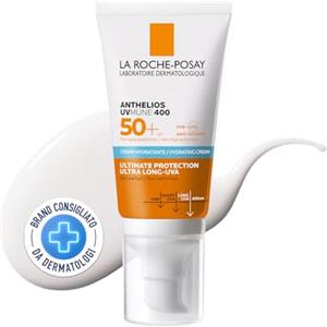 La Roche-Posay La Roche Posay Crema Idratante Protettiva SPF50+, Per Tutti i Tipi di Pelle, Protezione Estrema Anti-UVA Ultra Lunghi, Resistente ad Acqua, Sabbia e Sudore, UVmune 400, Anthelios, 50 ml