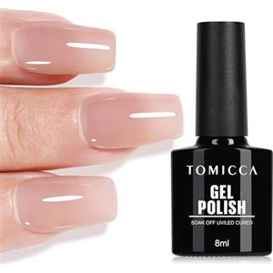 TOMICCA Smalto UV per unghie rosa, smalto gel rosa da 8 ml, smalto gel per manicure UV LED Soak Off