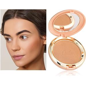 Oulac Shimmer Bronzer Polvere Per Il Trucco Del Viso Compatto - Finitura Naturale Baciata Dal Sole, Fard Bronzatore Evidenziatore, Polvere Per Contorno, Texture Morbida, Vegan e Senza Crudeltà B01