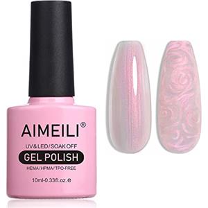 AIMEILI Smalto Semipermanente Soak Off UV LED Gel Smalto per Unghie Glitter Disegno Gel Shimmer Mermaid Gel - (176) 10ml