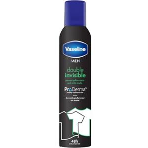 Vaseline Double Invisible (Uomo) Pro-derma Spray Antitraspirante 250 Ml | Protezione dal sudore 48h e Freschezza di lunga durata