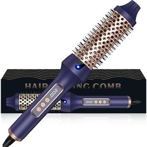 OKWRAP Thermal Brush, OKWRAP 3 in 1 Thermal Brush Spazzola termica 38 mm, spazzola rotonda display LCD 120-210 ℃, Usato Come Spazzola Lisciante, Arricciacapelli Spazzola, Doppia Tensione