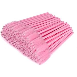 G2PLUS 50PCS Pennello per Ciglia Monouso,Scovolino Ciglia,Applicatore Mascara,Scovolino Monouso Mascara per L'estensione Delle Ciglia (Rosa)