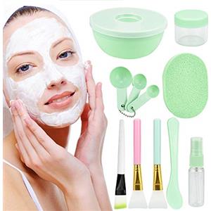 EMAGEREN Set di Pennelli per Maschera Viso 9 in1 con Pennello Maschera Viso, Ciotole per Maschere, Pennelli Silicone per Maschere, Spugna, Spatola, Misurino, Flacone Spray per Maschere Fai da Te