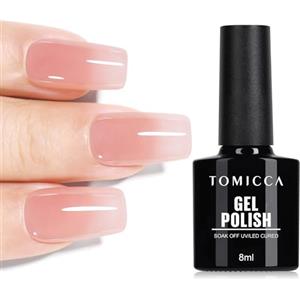 TOMICCA Smalto UV rosa chiaro, smalto gel da 8 ml, smalto gel per manicure UV LED Soak Off