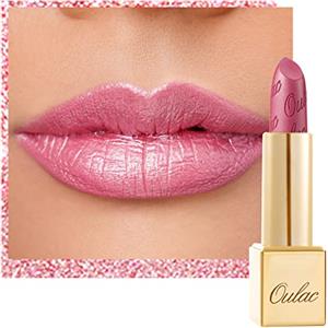 Oulac Rossetto Metallizzato Lucido, Rossetto Rosa Altamente Pigmentato, Lucentezza 3D, Rossetto Lunga Durata, Formula Cremosa e Idratante, Vegan, 4,3g (11) Hip & Hippie