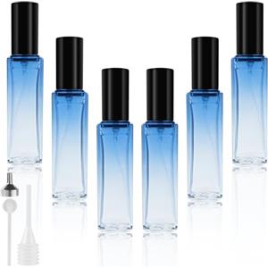 LOPHE Nebulizzatore Profumo, 6 Pz 10 ml Atomizzatore Profumo Bottiglia di Profumo Vuota con 3 Accessori, Vetro Nebulizzatore Profumo Contenitore Profumo per Viaggiare, Festa, Vita Quotidiana