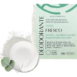 Senso Naturale Deodorante Solido Fresco 100% Naturale Bio, Profumazione Eucalipto, Te Verde, Tea Tree, Riduce la Formazione di Molecole Maleodoranti, Protegge, Idrata, Lenisce