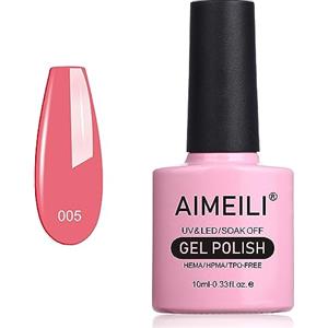 AIMEILI Soak Off UV LED Smalto in Gel Semipermanente- Rose Bud (005) 10ml